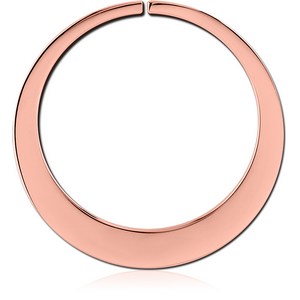 ROSE GOLD PVD COATED SURGICAL STEEL HOOP EARRINGS FOR TUNNEL - ROUND