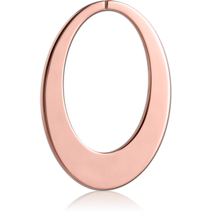 ROSE GOLD PVD COATED SURGICAL STEEL HOOP EARRINGS FOR TUNNEL - ELIPTIC