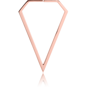 ROSE GOLD PVD COATED SURGICAL STEEL HOOP EARRINGS FOR TUNNEL - DIAMOND