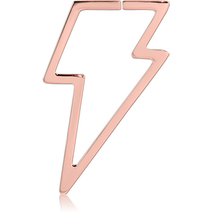 ROSE GOLD PVD COATED SURGICAL STEEL HOOP EARRINGS FOR TUNNEL - LIGHTNING