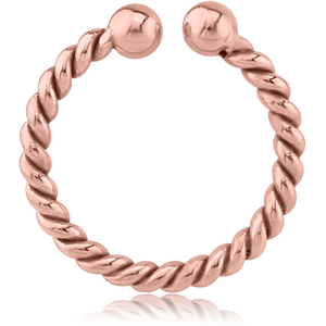 ROSE GOLD PVD COATED SURGICAL STEEL FAKE SEPTUM RING - ROPE