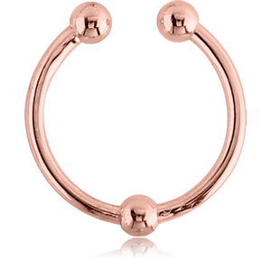 ROSE GOLD PVD COATED SURGICAL STEEL FAKE SEPTUM RING - MIDDLE BALL