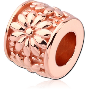 STERLING SILVER 925 ROSE GOLD PVD COATED BEAD - FLOWER