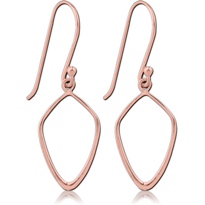 STERLING SILVER 925 ROSE GOLD PVD COATED EARRINGS PAIR