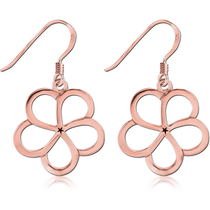 STERLING SILVER 925 ROSE GOLD PVD COATED EARRINGS PAIR - FLOWER