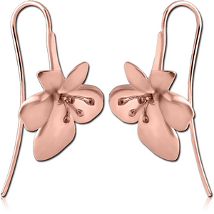 STERLING SILVER 925 ROSE GOLD COATED EARRINGS PAIR - FLOWER