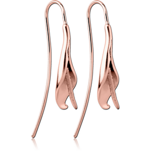 STERLING SILVER 925 ROSE GOLD PVD COATED EARRINGS PAIR - FLOWER