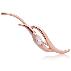 STERLING SILVER 925 ROSE GOLD PVD COATED JEWELLED EAR VINE - RIGHT