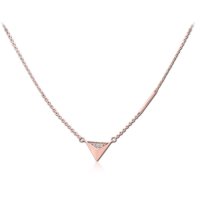 STERLING SILVER 925 ROSE GOLD PVD COATED JEWELLED NECKLACE WITH PENDANT