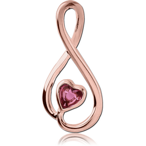 STERLING SILVER 925 ROSE GOLD PVD COATED PENDANT - HEART