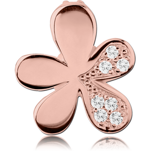 STERLING SILVER 925 ROSE GOLD PVD COATED JEWELLED PENDANT - FLOWER