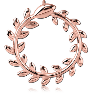 STERLING SILVER 925 ROSE GOLD PVD COATED PENDANT - LEAF