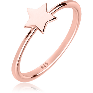 STERLING SILVER 925 ROSE GOLD PVD COATED RING - STAR