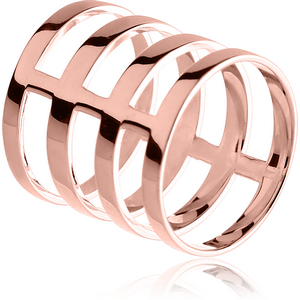 STERLING SILVER 925 ROSE GOLD PVD COATED RING - FOUR CIRCLES