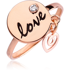 STERLING SILVER 925 ROSE GOLD PVD COATED JEWELLED RING