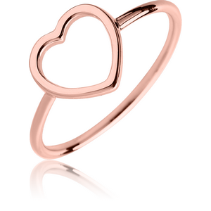 STERLING SILVER 925 ROSE GOLD PVD COATED RING - HEART