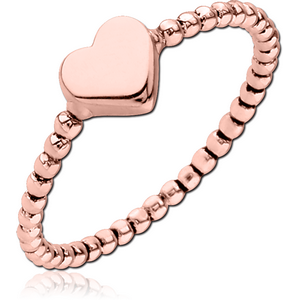 STERLING SILVER 925 ROSE GOLD PVD COATED RING - HEART