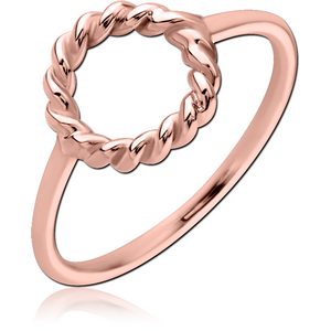 STERLING SILVER 925 ROSE GOLD PVD COATED RING - CIRCLE