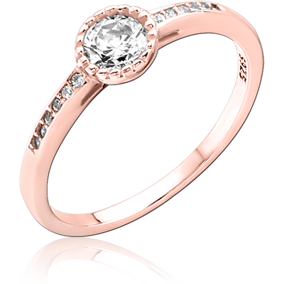 STERLING SILVER 925 ROSE GOLD PLATED JEWELLED RING
