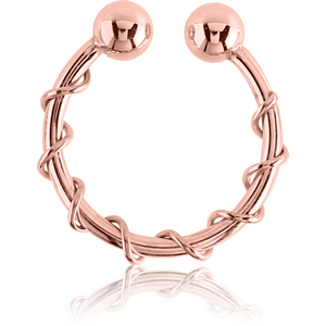 ROSE GOLD PVD COATED SURGICAL STEEL NOSE RING