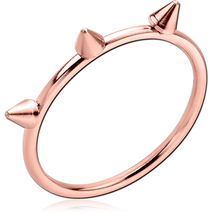 ROSE GOLD PVD COATED SURGICAL STEEL RING - CONE