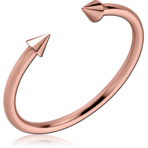 ROSE GOLD PVD COATED SURGICAL STEEL OPEN RING - CONE