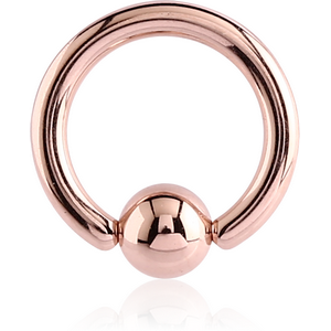 ROSE GOLD PVD COATED TITANIUM BALL CLOSURE RING