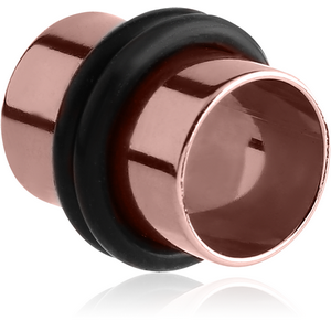 ROSE GOLD PVD COATED STAINLESS STEEL FLESH TUNNEL