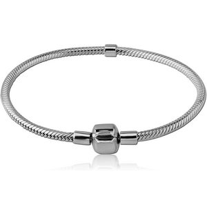 STERLING SILVER 925 RHODIUM PLATED BRACELET STRETCHY HEART