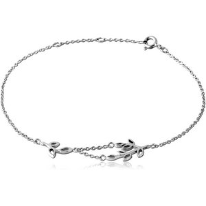 STERLING SILVER 925 RHODIUM PLATED BRACELET - LEAF