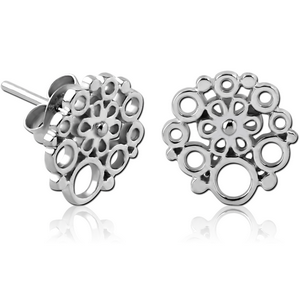 STERLING SILVER 925 RHODIUM PLATED EAR STUDS PAIR