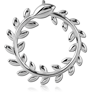 STERLING SILVER 925 RHODIUM PLATED PENDANT - LEAF