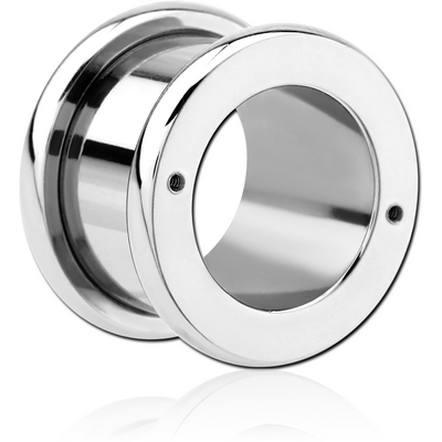 STAINLESS STEEL ROUND-EDGE THREADED TUNNEL WITH 2 HOLE FOR THREADED 0.9