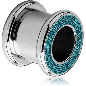 SURGICAL STEEL MULTICOLOUR BALLS ROUND-EDGE THREADED TUNNEL