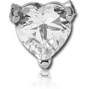 SURGICAL STEEL ATTACHMENT FOR BALL CLOSURE RING - HEART