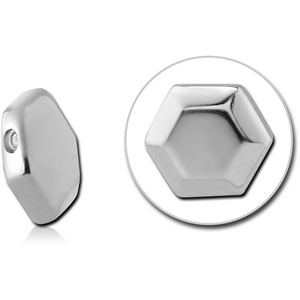 SURGICAL STEEL ATTACHMENT FOR BALL CLOSURE RING - HEXAGON