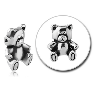 SURGICAL STEEL ATTACHMENT FOR BALL CLOSURE RING - TEDDY BEAR