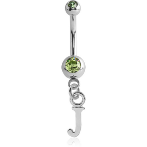 SURGICAL STEEL DOUBLE SWAROVSKI CRYSTAL JEWELLED MINI NAVEL BANANA WITH HOOP