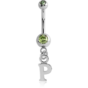 SURGICAL STEEL DOUBLE PREMIUM CRYSTAL JEWELLED MINI NAVEL BANANA WITH HOOP