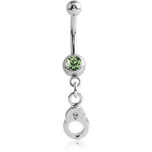 SURGICAL STEEL DOUBLE PREMIUM CRYSTAL JEWELLED MINI NAVEL BANANA WITH HOOP