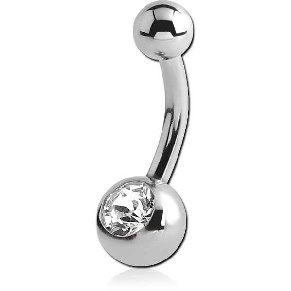 SURGICAL STEEL VALUE CRYSTAL JEWELLED MINI NAVEL BANANA