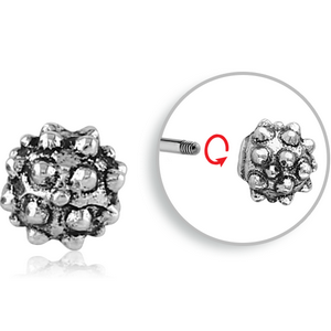 SURGICAL STEEL ATTACHMENT FOR 1.6 MM THREADED PIN - SWIRLS BALL