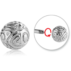 SURGICAL STEEL ATTACHMENT FOR 1.6 MM THREADED PIN - SWIRLS BALL