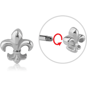 SURGICAL STEEL ATTACHMENT FOR 1.6 MM THREADED PIN - FLEUR DE LIS