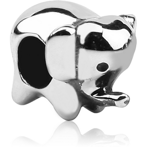 SURGICAL STEEL BEAD 4MM HOLE - ELEPHANT