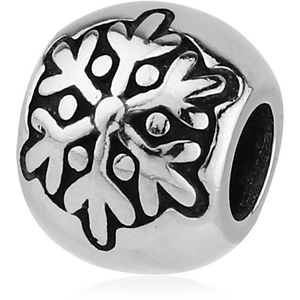 SURGICAL STEEL BEAD 5.0 - 5.2 MM HOLE - SNOWFLAKE