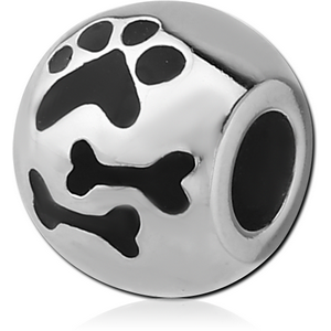 SURGICAL STEEL BEAD 5.0-5.2 MM HOLE - PAW AND BONES