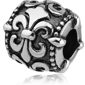 SURGICAL STEEL BEAD 5.0-5.2 MM HOLE - FLEUR DE LIS
