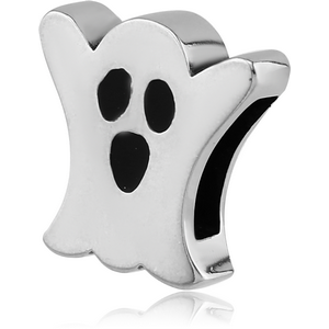 SURGICAL STEEL FLAT BEAD 2.5 MM HOLE - GHOST