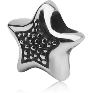 SURGICAL STEEL BEAD 4.0 MM HOLE - STARFISH